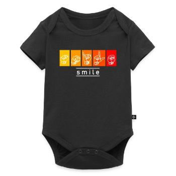 smile - DGS Streetwear - Body à manches courtes Premium Bébé - noir - Devant