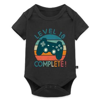 Level 18 gift video games Birthday 18 years. - Baby Premium short-sleeve bodysuit - black - Front