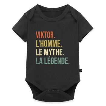 Viktor L'homme Le Mythe La Légende Cadeau Humour - Body à manches courtes Premium Bébé - noir - Devant