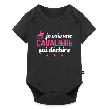Je Suis Une Cavalière Qui Déchire Cadeau - Body à manches courtes Premium Bébé - noir - Devant