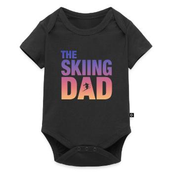 Skiing Ski Geschenk für Männer - Baby Premium Kurzarmbody - Schwarz - Vorne