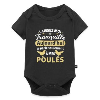 Je parle seulement à mes poules - Body à manches courtes Premium Bébé - noir - Devant