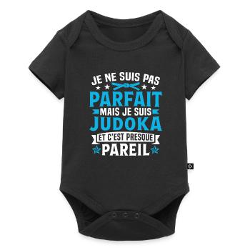 judoka et c'est presque pareil - Body à manches courtes Premium Bébé - noir - Devant
