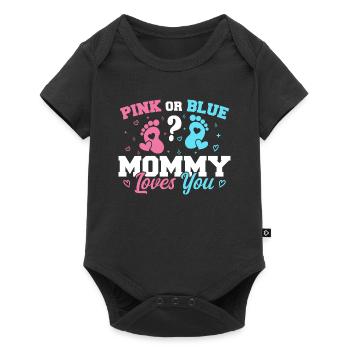 Pink Or Blue Mommy Loves You - Gender reveal Mommy - Body à manches courtes Premium Bébé - noir - Devant