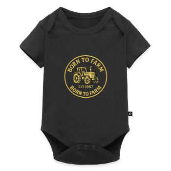 Born to Farm Tracteur Vintage - Body à manches courtes Premium Bébé - noir - Devant