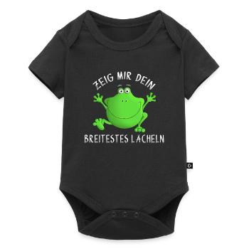Lachen - Grinsen - Lächeln - Baby Premium Kurzarmbody - Schwarz - Vorne