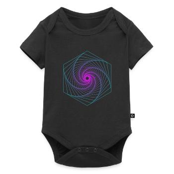 Géométrie sacrée Spiralle - Body à manches courtes Premium Bébé - noir - Devant