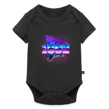 Retrowave Born in 1982 - Baby Premium short-sleeve bodysuit - black - Front