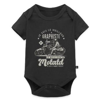 Motard le meilleur graphiqte cadeau cool - Body à manches courtes Premium Bébé - noir - Devant