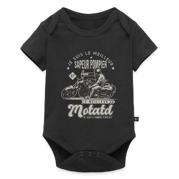 Motard le meilleur Sapeur pompier cadeau cool - Body à manches courtes Premium Bébé - noir - Devant