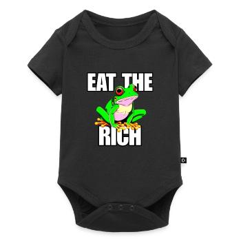 Mangez le design de grenouille riche et drôle, l’humour mème - Body à manches courtes Premium Bébé - noir - Devant