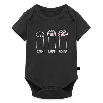 Katze Pfote Katzenpfoten Spiel Stein Papier Schere - Baby Premium Kurzarmbody - Schwarz - Vorne