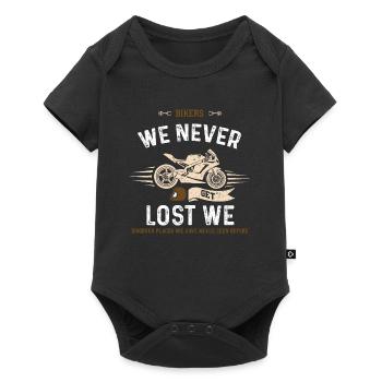 Bikers We Never Get Lost We Disc... - Baby Premium Kurzarmbody - Schwarz - Vorne
