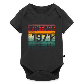 1971 Cadeau D'anniversaire Vintage 1971 Rétro - Body à manches courtes Premium Bébé - noir - Devant