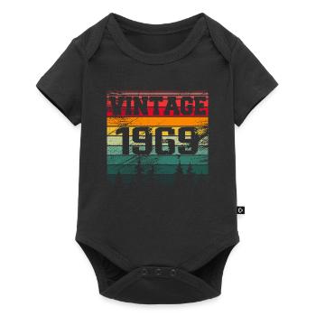 1969 Cadeau D'anniversaire Vintage 1969 Rétro - Body à manches courtes Premium Bébé - noir - Devant