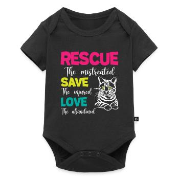 Rescue Save Love Cats - Baby Premium short-sleeve bodysuit - black - Front