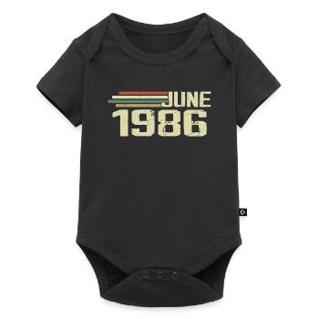 June 1986 Anniversary June 1986 June 1986 Birthday - Baby Premium short-sleeve bodysuit - black - Front