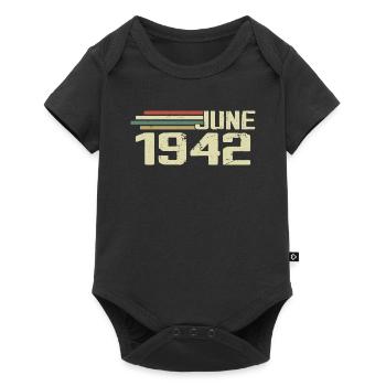 June 1942 Anniversary June 1942 June 1942 Birthday - Baby Premium short-sleeve bodysuit - black - Front