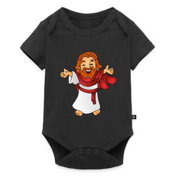 Jesus as a comic book gift gift idea - Baby Premium short-sleeve bodysuit - black - Front