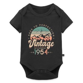 1954 Vintage Birthday Born in 1954 - Baby Premium short-sleeve bodysuit - black - Front