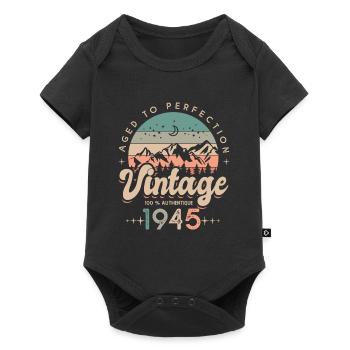 1945 Vintage Birthday Born in 1945 - Baby Premium short-sleeve bodysuit - black - Front