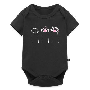 Cat Paw Game Cat Paws Stone Paper Scissors - Baby Premium short-sleeve bodysuit - black - Front