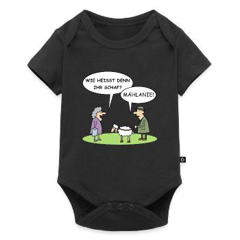 Mählanie | Schaf, Kinder, Lustige Bilder - Baby Premium Kurzarmbody - Schwarz - Vorne