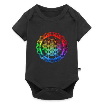 Fleur de lotus - symbole de sérénité et de beauté - Body à manches courtes Premium Bébé - noir - Devant