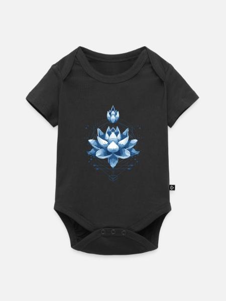 Fleur de lotus - symbole de sérénité et de beauté - Body à manches courtes Premium Bébé - noir