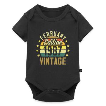 37th Anniversary - February 1987 Gift - 37th - Baby Premium short-sleeve bodysuit - black - Front