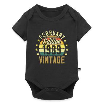 Anniversaire 35 ans - Cadeau Février 1989 - 35e - Body à manches courtes Premium Bébé - noir - Devant