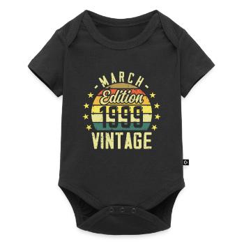 Vintage March 1999 vintage 1999 birthday gift - Baby Premium short-sleeve bodysuit - black - Front