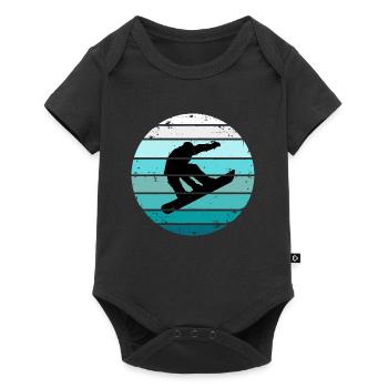 Snowboarder Sports d’hiver Snowboard - Body à manches courtes Premium Bébé - noir - Devant
