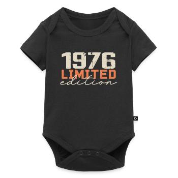 Né en 1976 | Vintage 1976 Anniversaire Rétro - Body à manches courtes Premium Bébé - noir - Devant