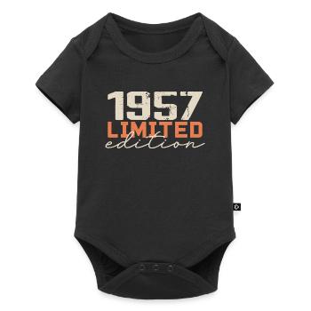 Né en 1957 | Vintage 1957 Anniversaire Rétro - Body à manches courtes Premium Bébé - noir - Devant
