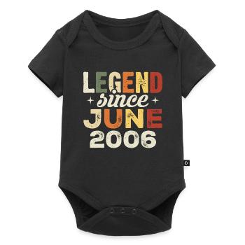 Juni 2006 Geburtstagsgeschenk Juni 2006 Juni 2006 - Baby Premium Kurzarmbody - Schwarz - Vorne