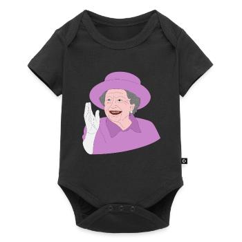 La reine Elizabeth II salue le 70e jubilé de la Couronne - Body à manches courtes Premium Bébé - noir - Devant