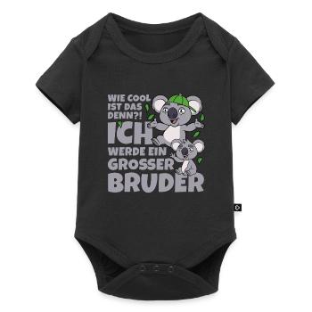 Koalabär Koala Geschwister cooler großer Bruder - Baby Premium Kurzarmbody - Schwarz - Vorne