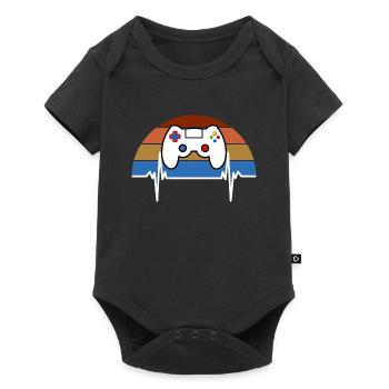 Heartbeat Gamer Spielkonsole - Baby Premium Kurzarmbody - Schwarz - Vorne