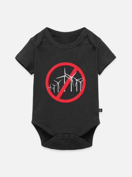Stopp Windräder - Baby Premium Kurzarmbody - Schwarz