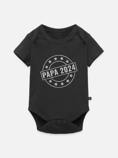Papa 2024 - Baby Premium Kurzarmbody - Schwarz