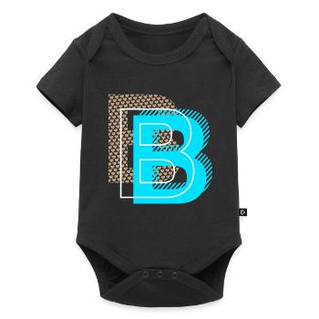 Cooler Buchstabe B - Baby Premium Kurzarmbody - Schwarz - Vorne