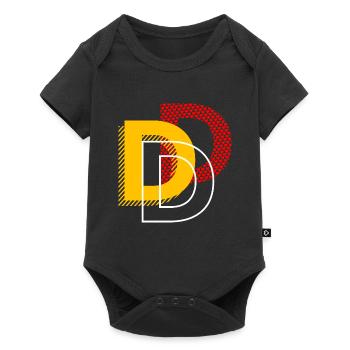 Buchstabe D Typo Geschenke - Baby Premium Kurzarmbody - Schwarz - Vorne