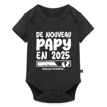 De nouveau papy en 2025 - Body à manches courtes Premium Bébé - noir - Devant