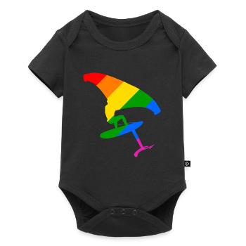 LGBTQ Pride Wingsurfing Design Gift - Baby Premium short-sleeve bodysuit - black - Front