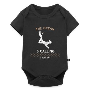 La mer appelle je vais apnée - Body à manches courtes Premium Bébé - noir - Devant