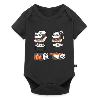 Sushi Roll Panda Nigiri Sashimi Japan - Baby Premium Kurzarmbody - Schwarz - Vorne