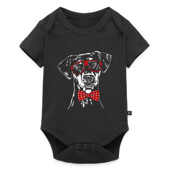 GERMAN PINSCHER Dog Glasses Dogs Wilsigns - Baby Premium short-sleeve bodysuit - black - Front