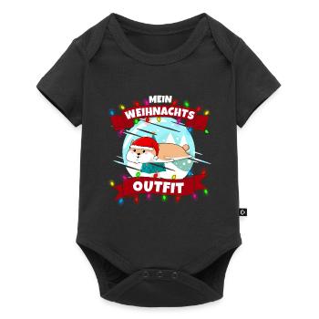 Mein Weihnachten Outfit - Baby Premium Kurzarmbody - Schwarz - Vorne