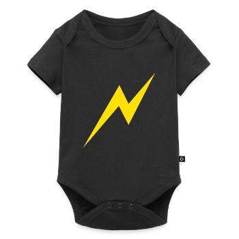blitz gewitter himmel strom geschenkidee - Baby Premium Kurzarmbody - Schwarz - Vorne